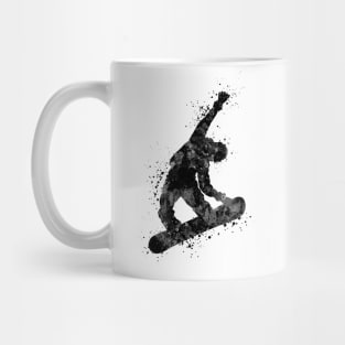 Snowboard Boy Black and White Mug